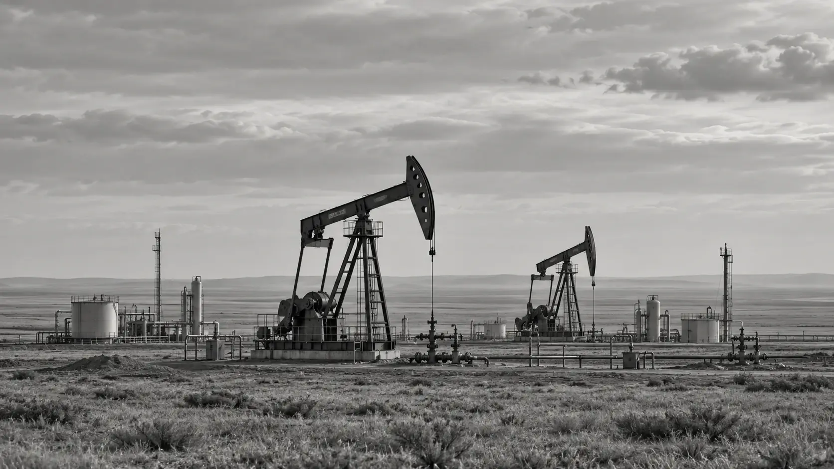Illustrative oil and gas field on the Kazakhstan steppe