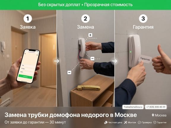 Замена трубки домофона недорого в Москве: от вызова до гарантии