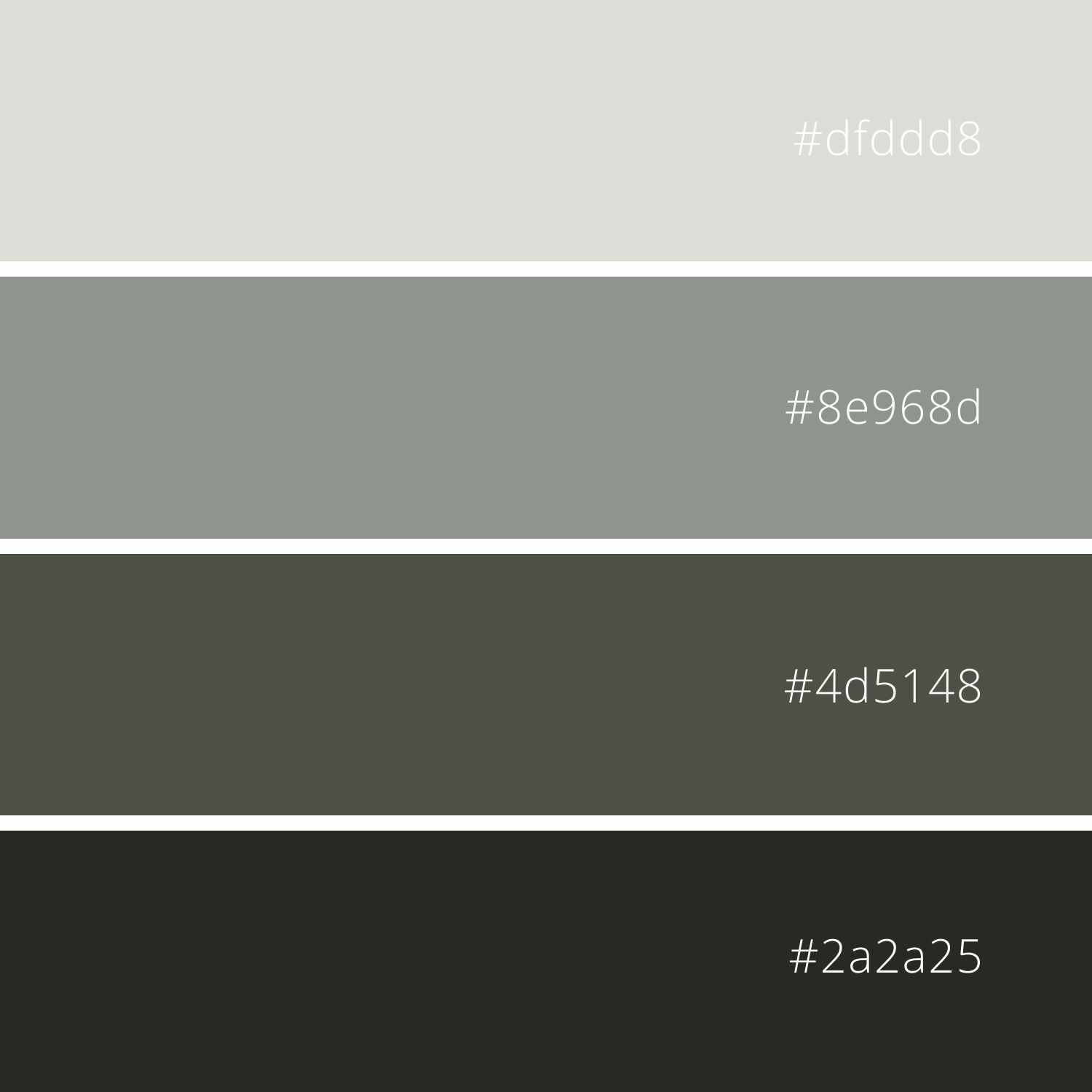 HEX palette color codes