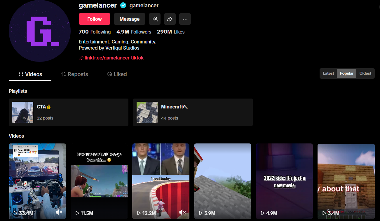 gamelancer tiktok gaming influencer