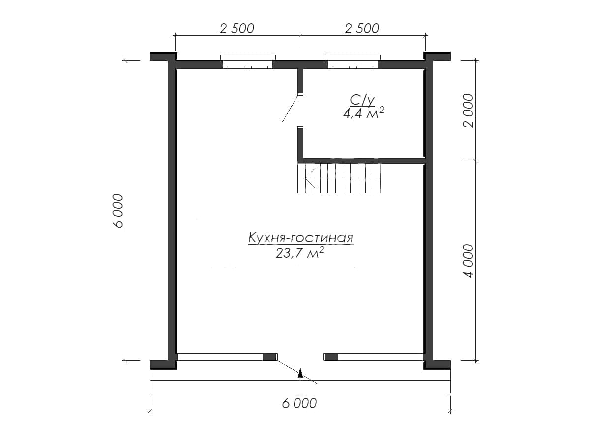 Проект дома афрейм 6 на 6