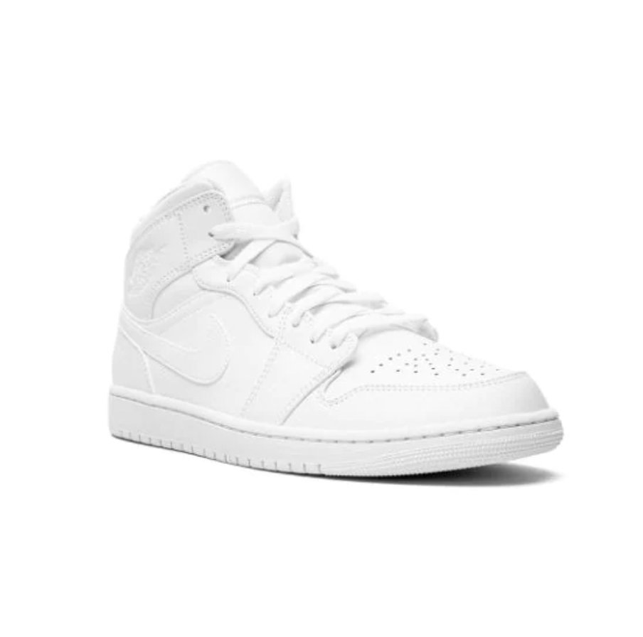 Кроссовки Nike Air Jordan 1 Mid &quot;Triple White&quot; оригинал