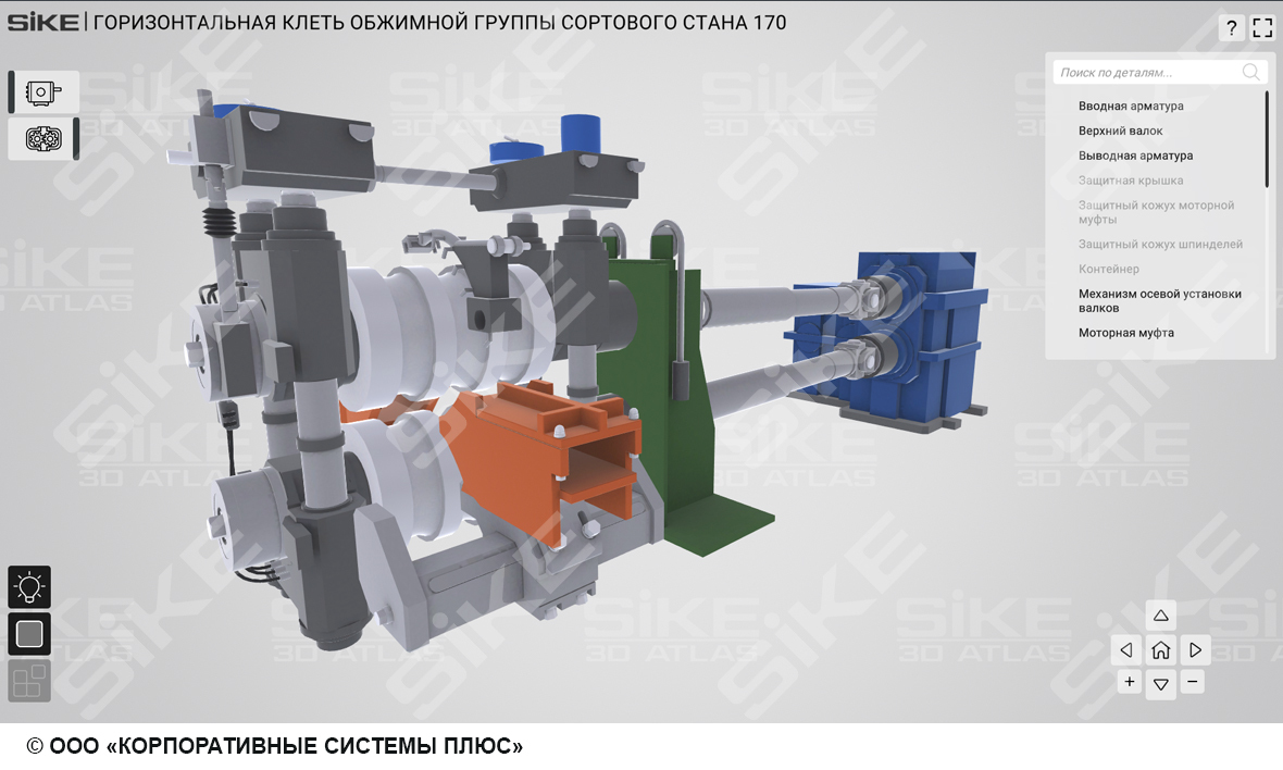 Устройство рабочих клетей прокатных станов — SIKE Интерактивный тренажер  (3D Атлас 2.0) для изучения оборудования