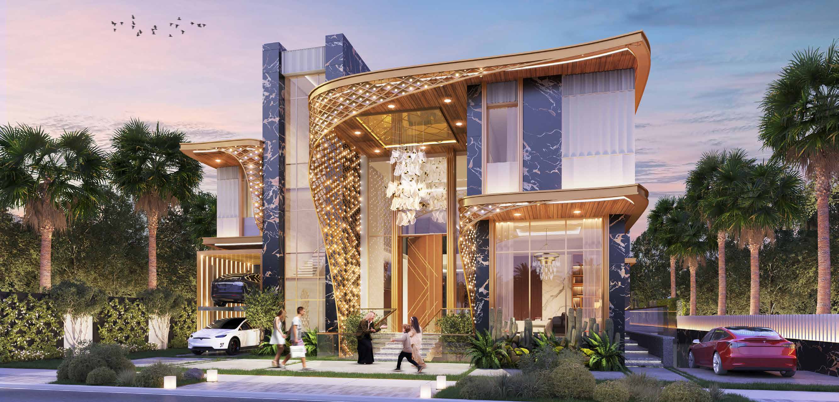 Вилла в дубае. Prestige Villas at DAMAC Hills 2. Gems Estate DAMAC. Dubai Hills новый район.