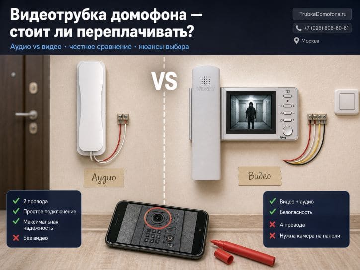 Трубка домофона с экраном или видеотрубка — стоит ли переплачивать