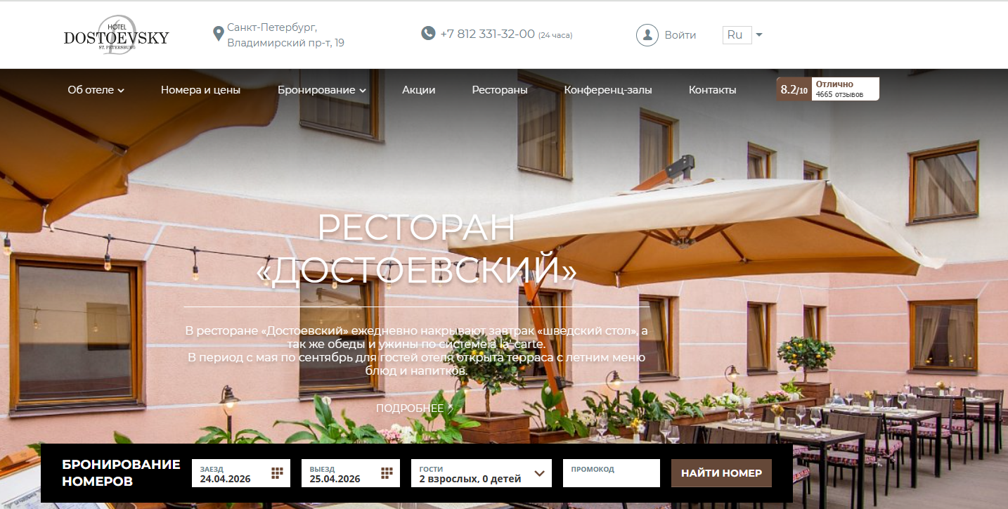 Виджет TL: Reputation отеля Достоевский