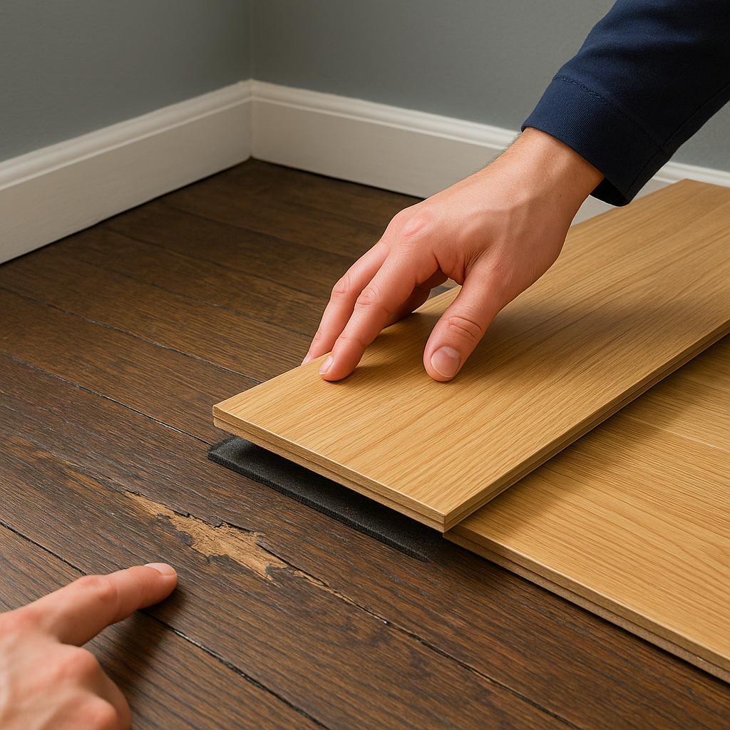 новый пол на старый