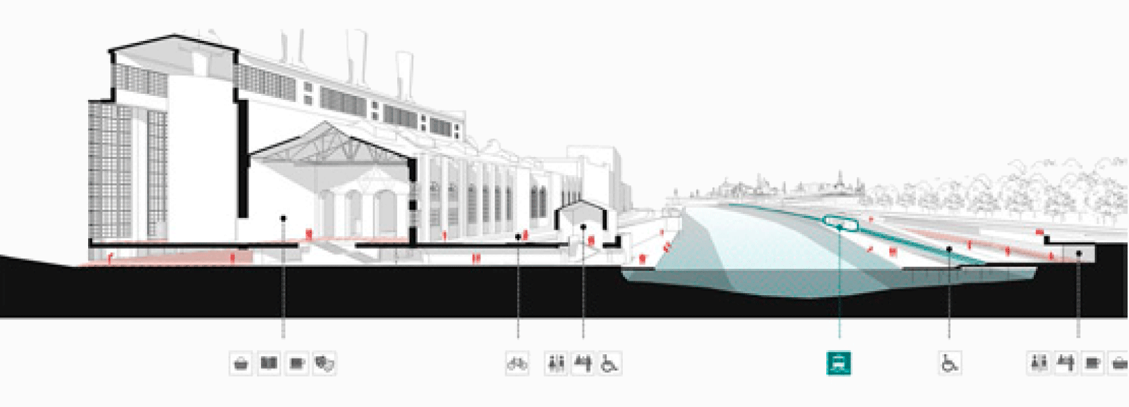 The concept of a High-Speed Public Rail Transport along the watercourse the Moskva River