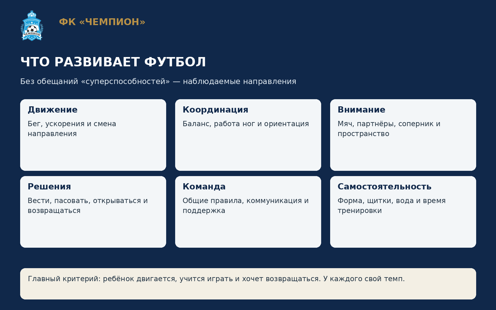Что развивает футбол у ребёнка