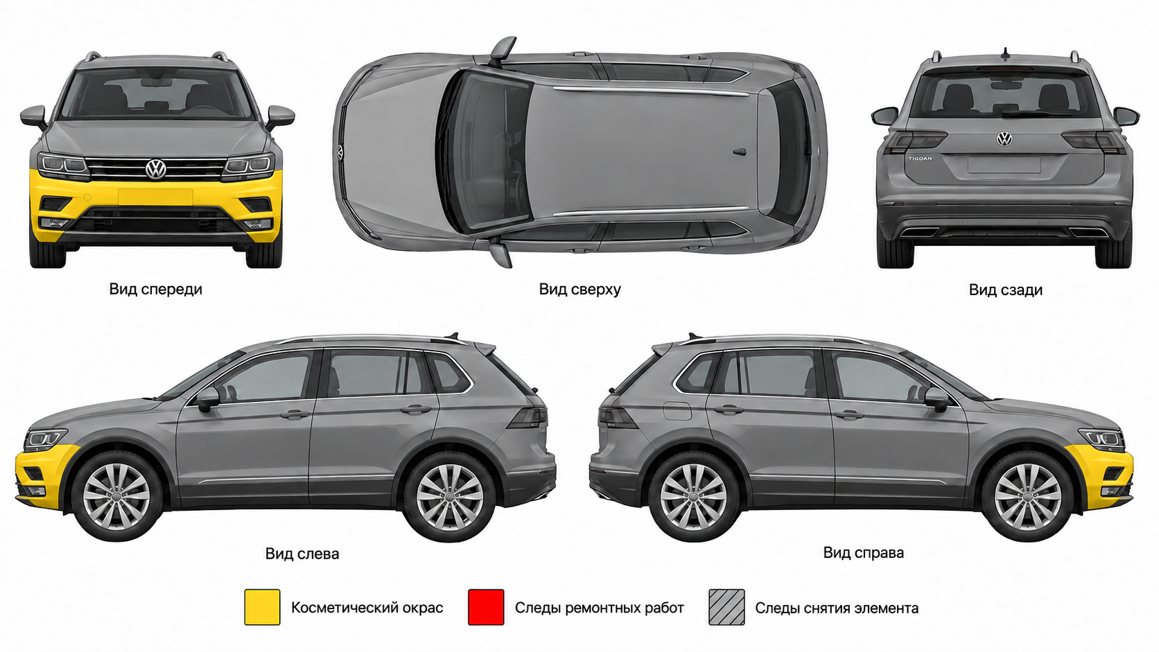 Карта ЛКП Volkswagen Tiguan