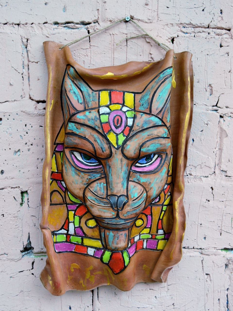 Маска из фактурной кожи настенная А.МузылевЪ &quot;Священное Животное №5&quot;