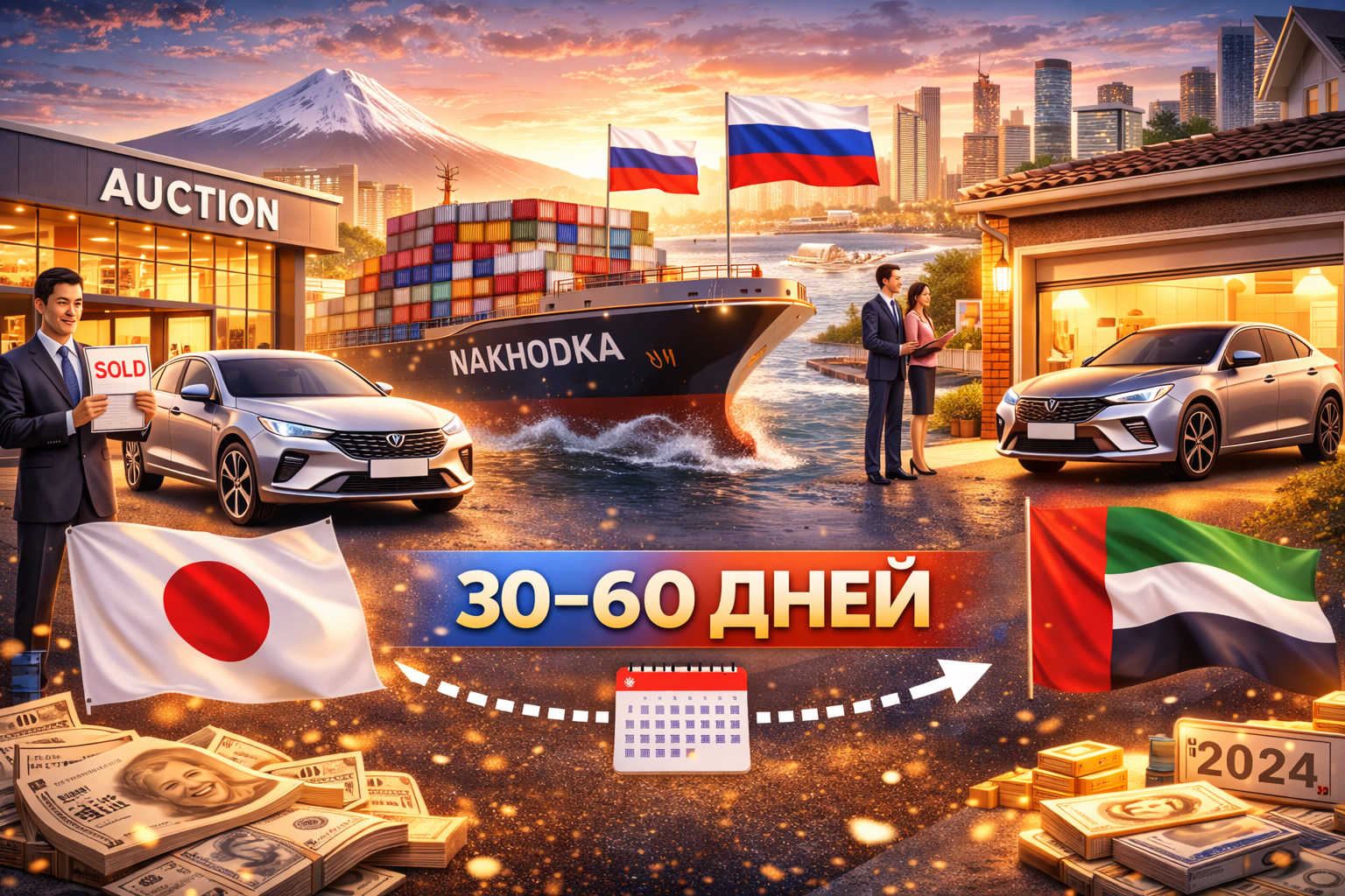 Сколько дней идёт авто из Японии в Россию: полный разбор сроков доставки по маршрутам 2026