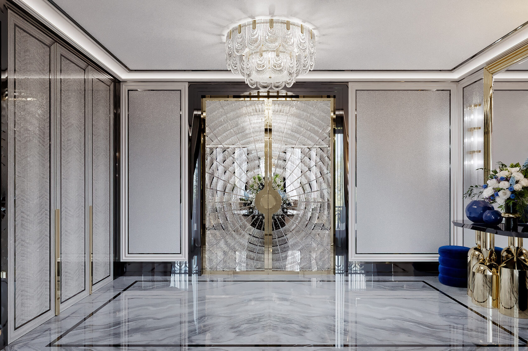 Дизайн интерьера входной зоны в стиле ар-деко