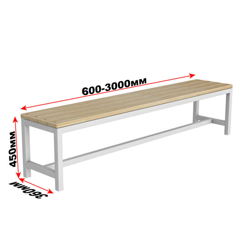 Размер скамейки для раздевалки