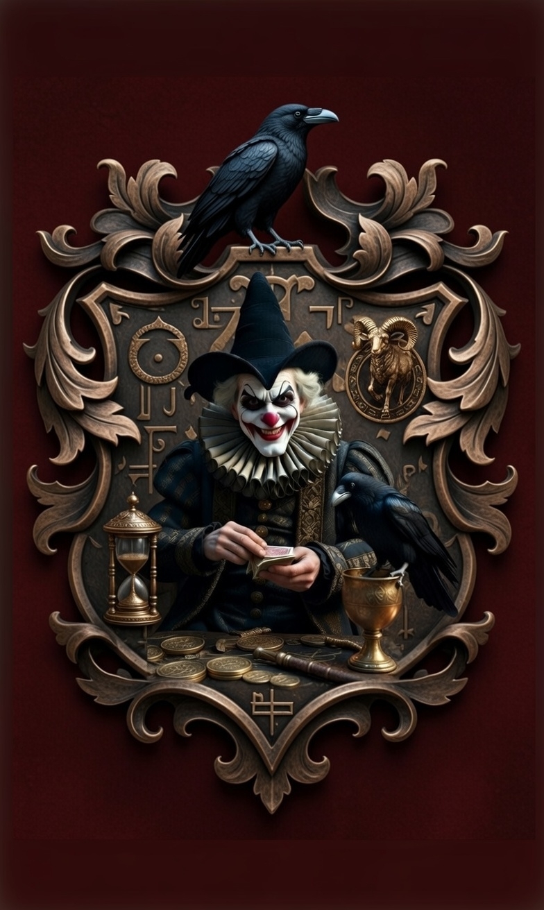 Джокер,символ, герб, бронза ковка, готика, две буквы TG