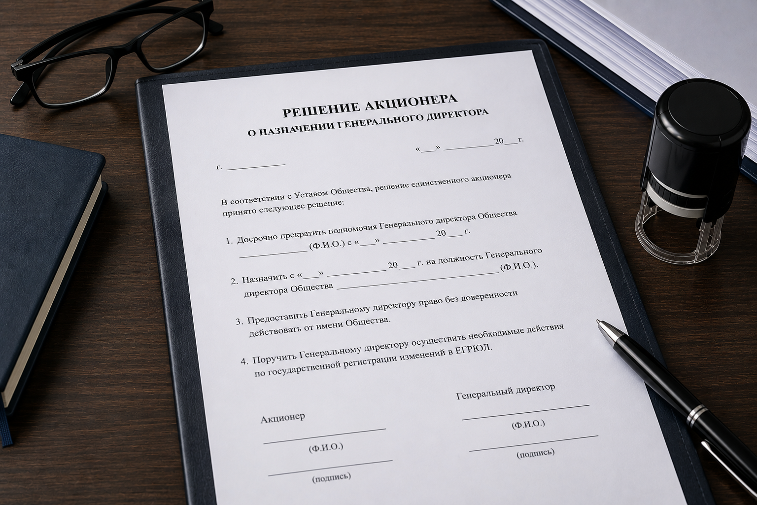 Официальный документ о назначении генерального директора и корпоративных изменениях в компании.