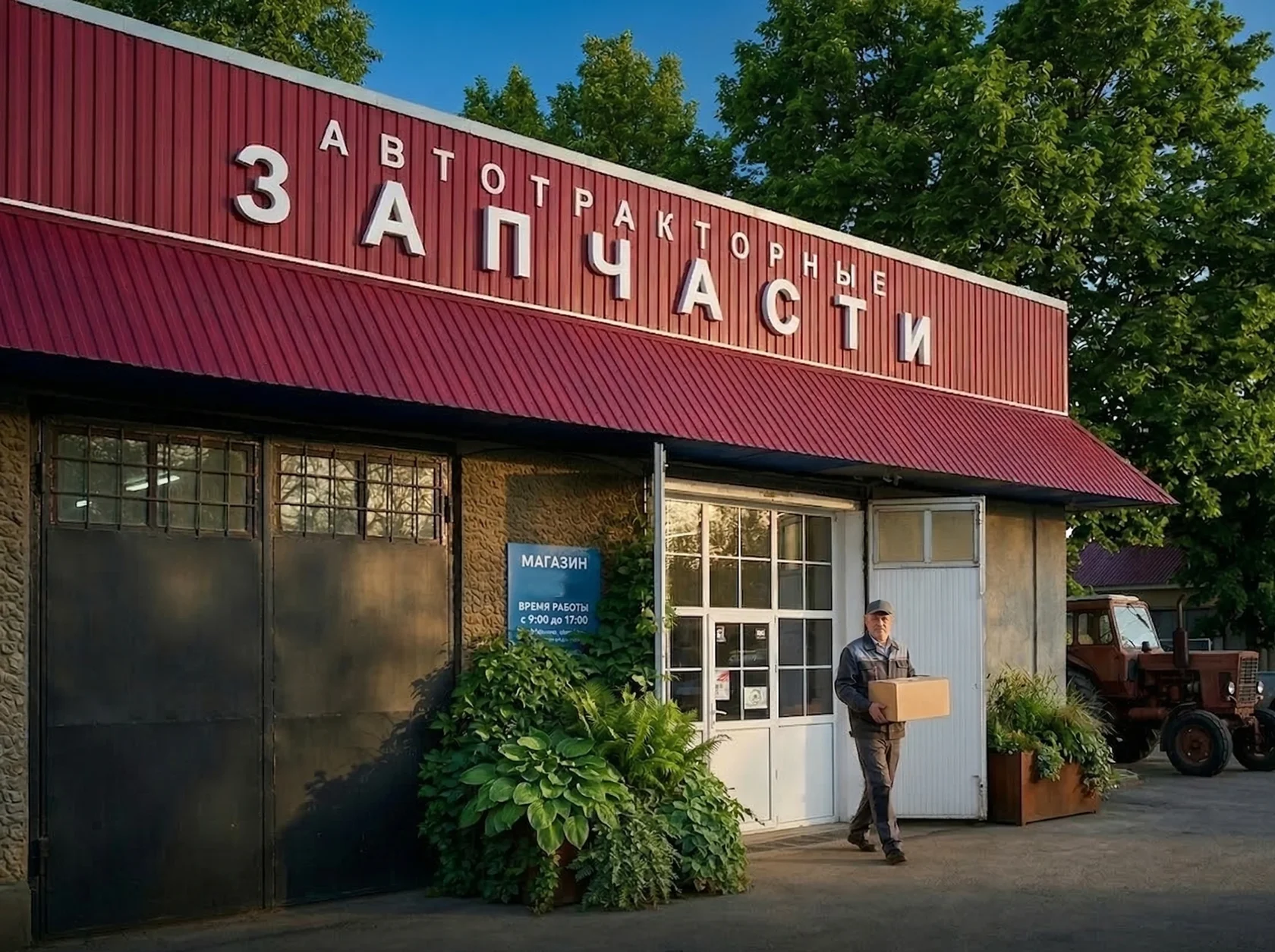 Фасадная табличка Traktor — гравировка и печать