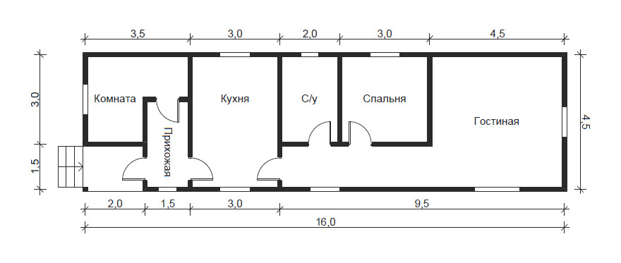 План дома 4х9