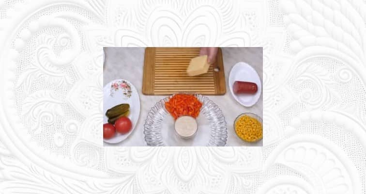 Приготовление салата «Радуга»: шаг 3