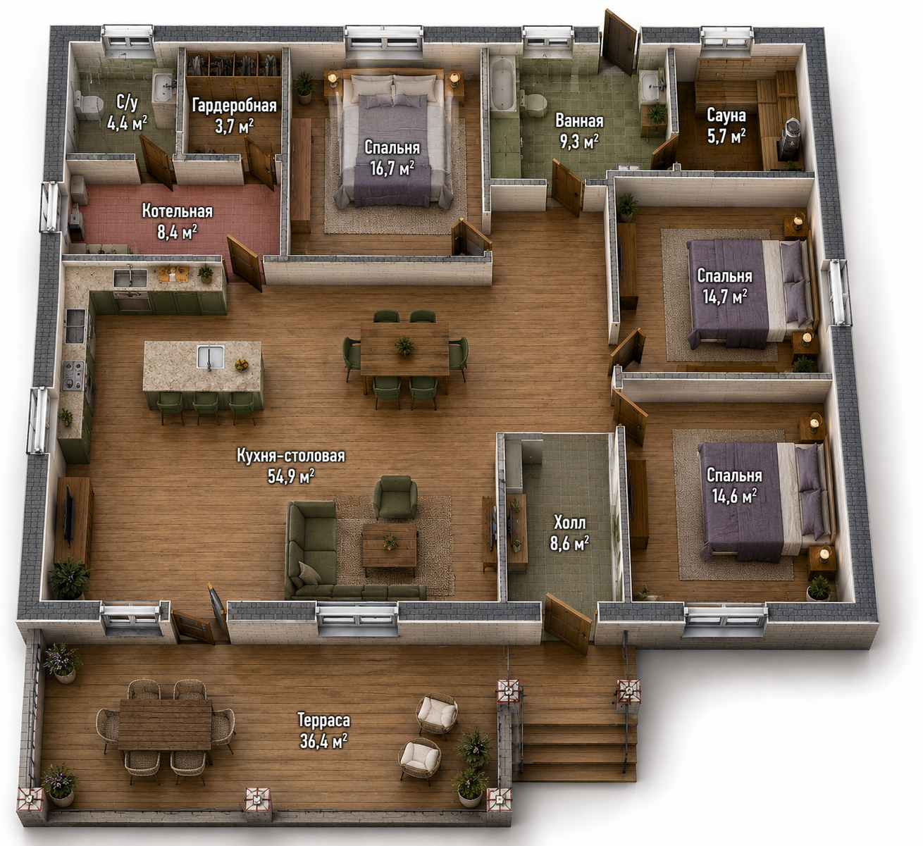 Элит 180 м², планировка