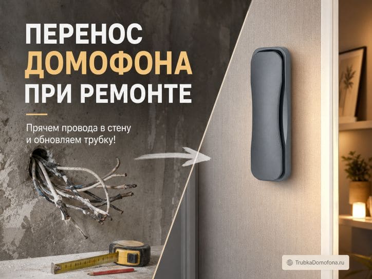 Перенос трубки домофона при ремонте: скрытый монтаж проводов без повреждения обоев