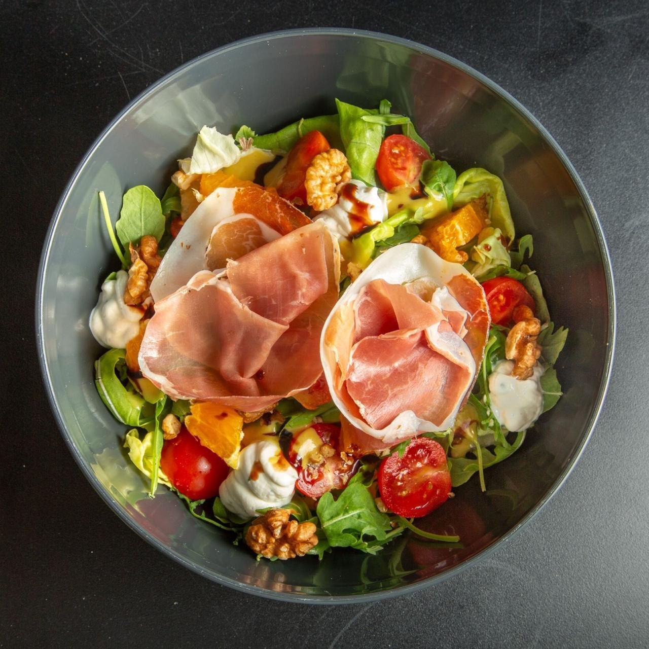 Gourmet salads from our menu, made with fresh ingredients