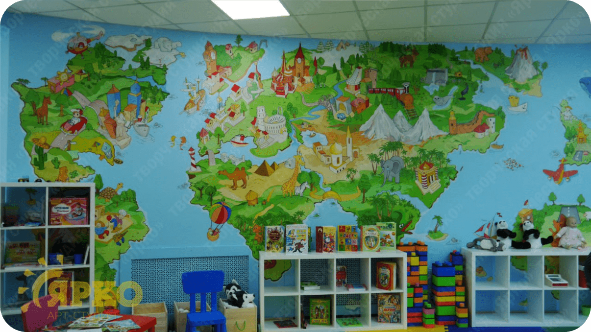 Роспись стен. Художественное оформление детского сада