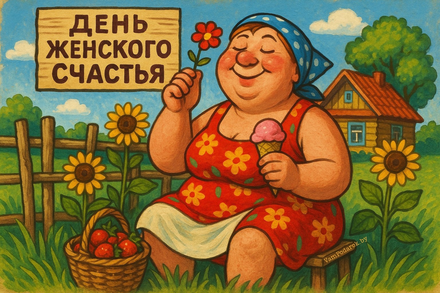 День женского счастья – открытка к празднику