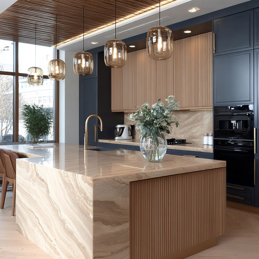 Образцы фасада, столешницы и фартука для подбора палитры кухни