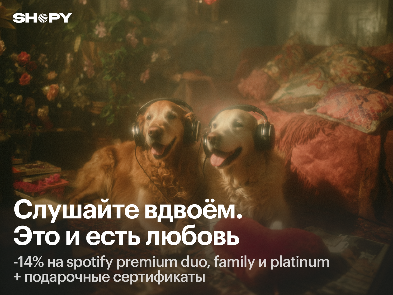 -14% на Spotify Premium Duo, Family и Platinum.