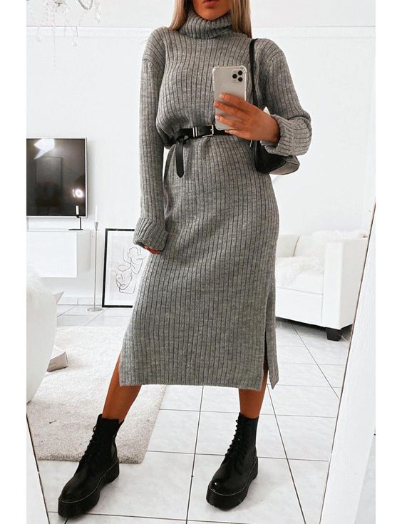Какое платье-свитер выбрать и с чем его носить – 12 самых крутых вариантов