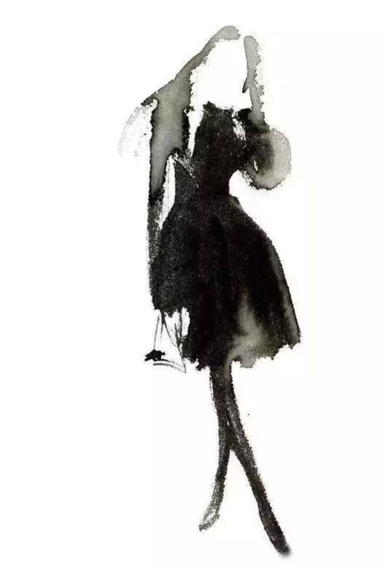 рисунок силуэта девушки