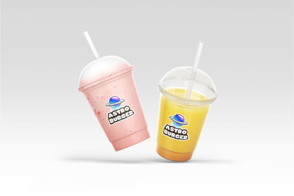 Брендинг для бургерной Astro Burger: логотип, фирменный стиль, упаковка, космическая стилистика