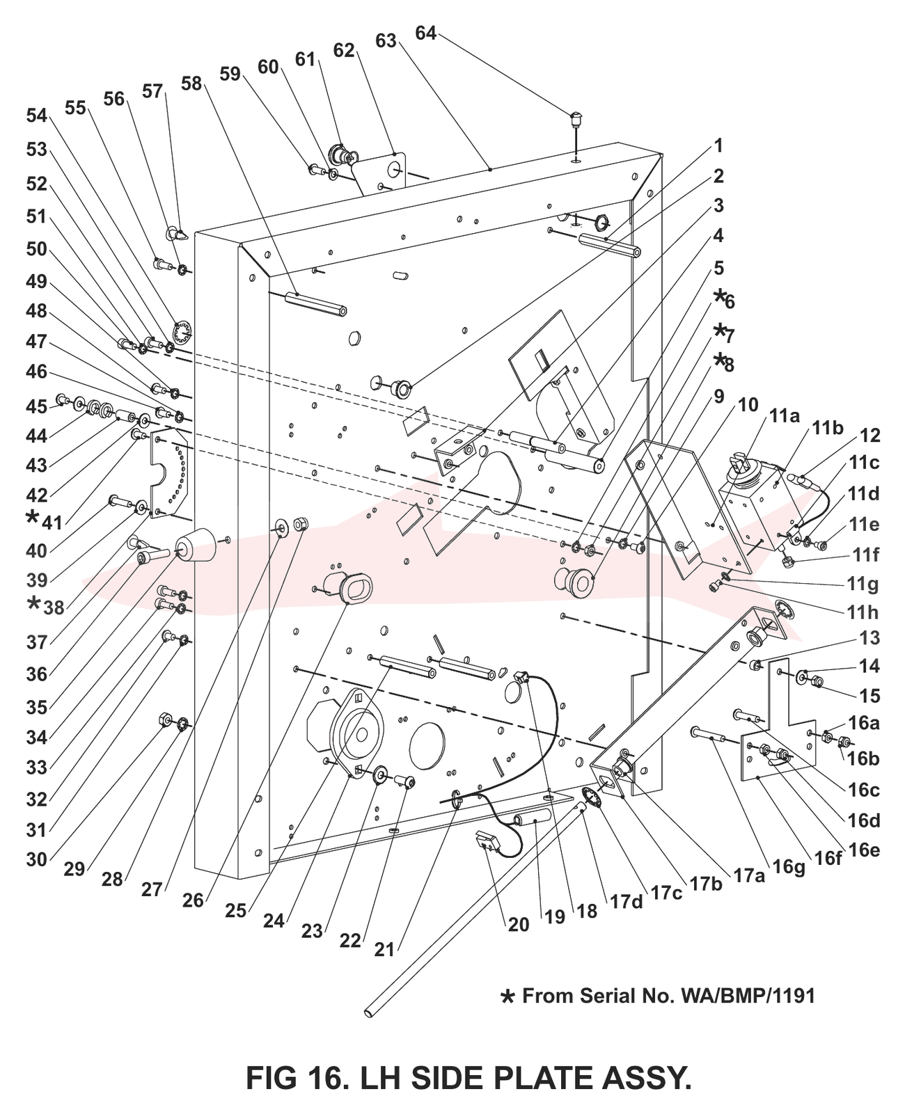 Morgana BookMaster Pro Fig 16 L/H Side Plate Assy — схема деталей