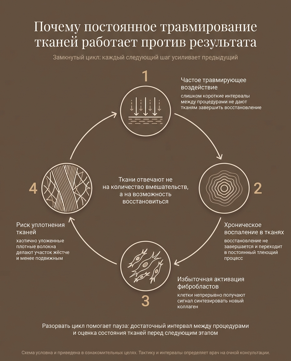 Как хроническое травмирующее воздействие на кожу может приводить к избыточному фиброзу тканей