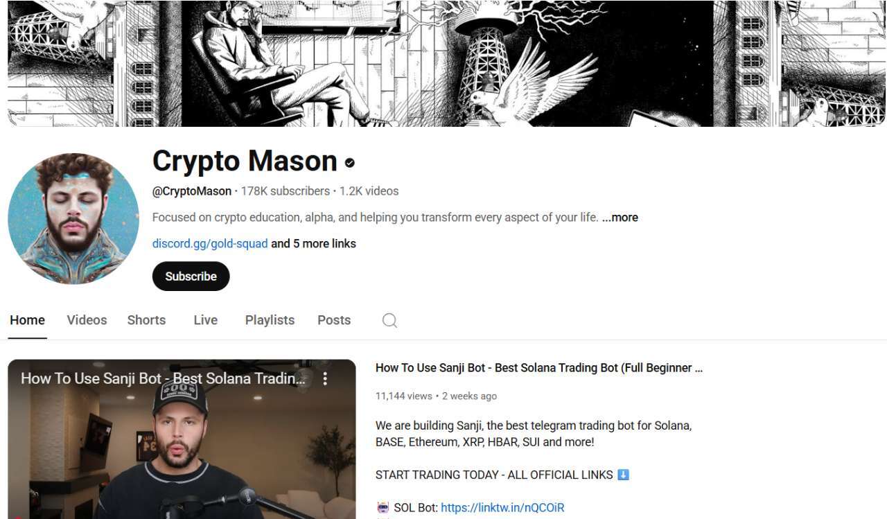 Crypto Mason – Expert Channel for Blockchain Education and Market Analysis