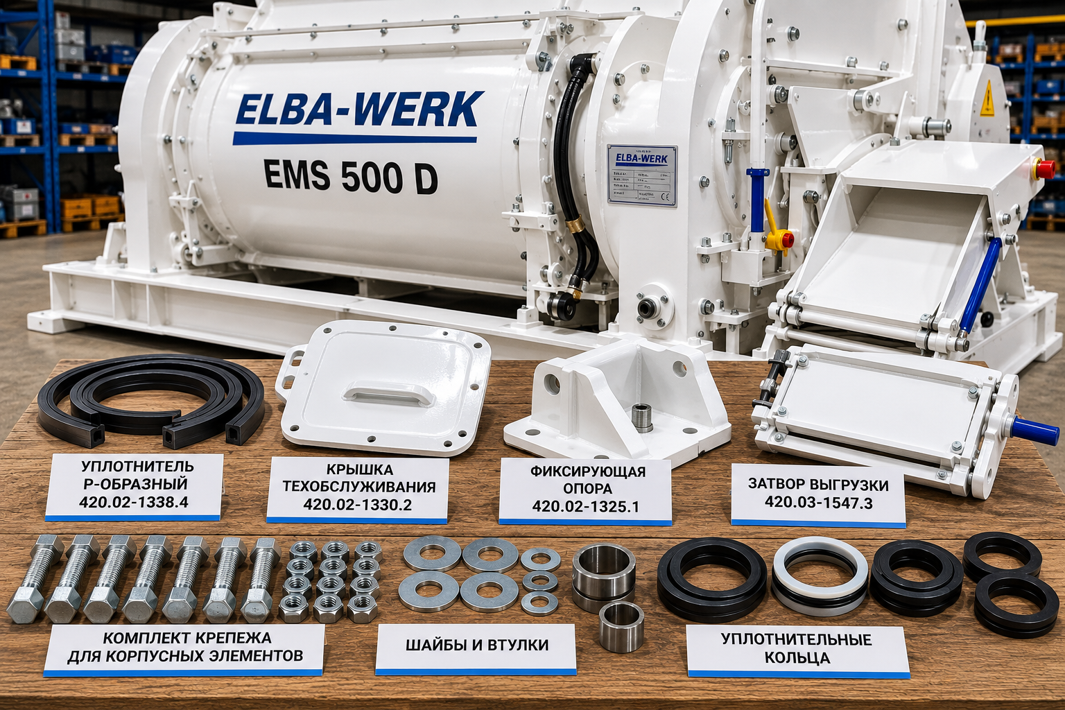 Запчасти ELBA-WERK EMS: броня, уплотнения и элементы корпуса
