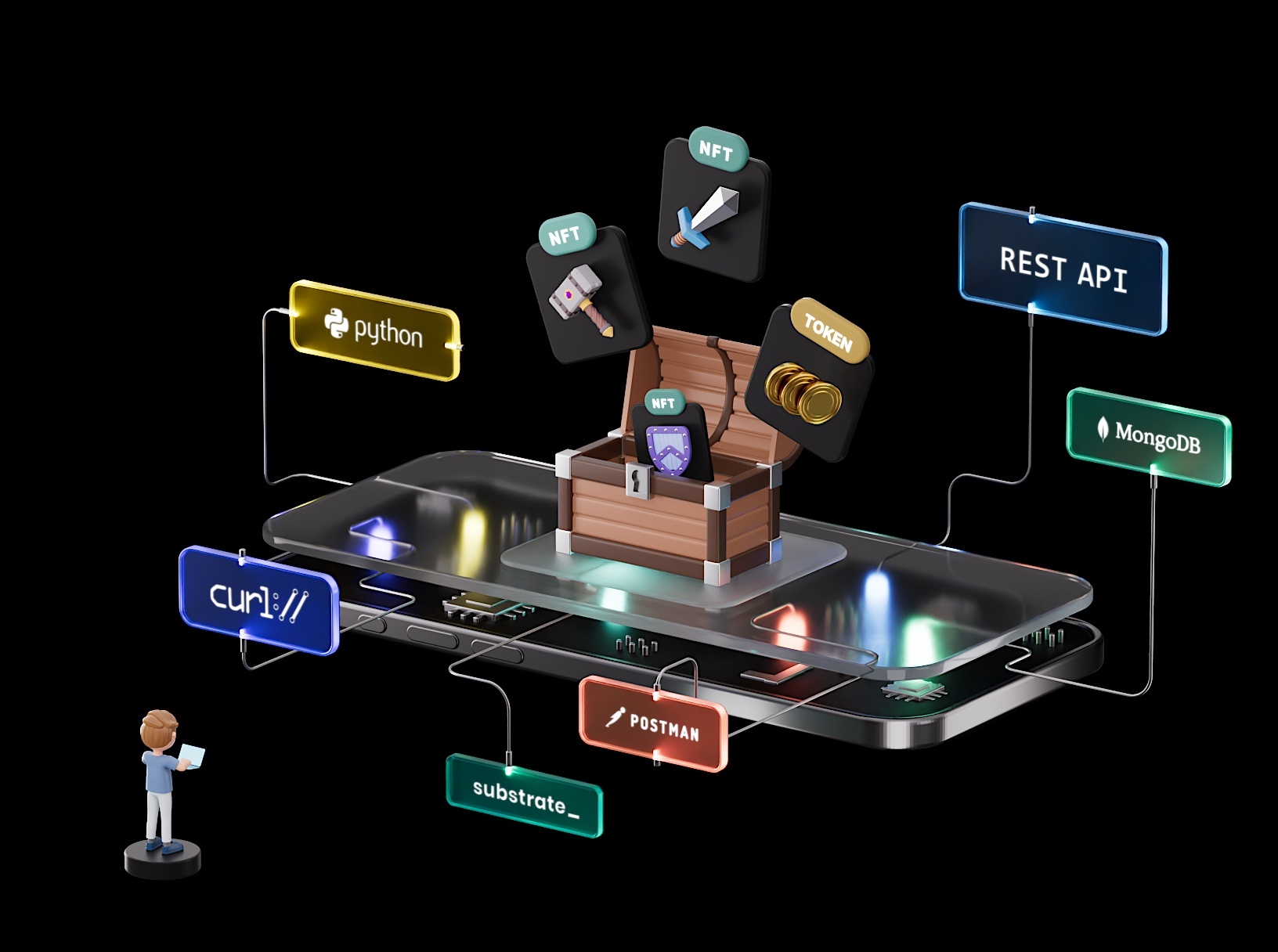 Integration of NFTS and tokens for engineers