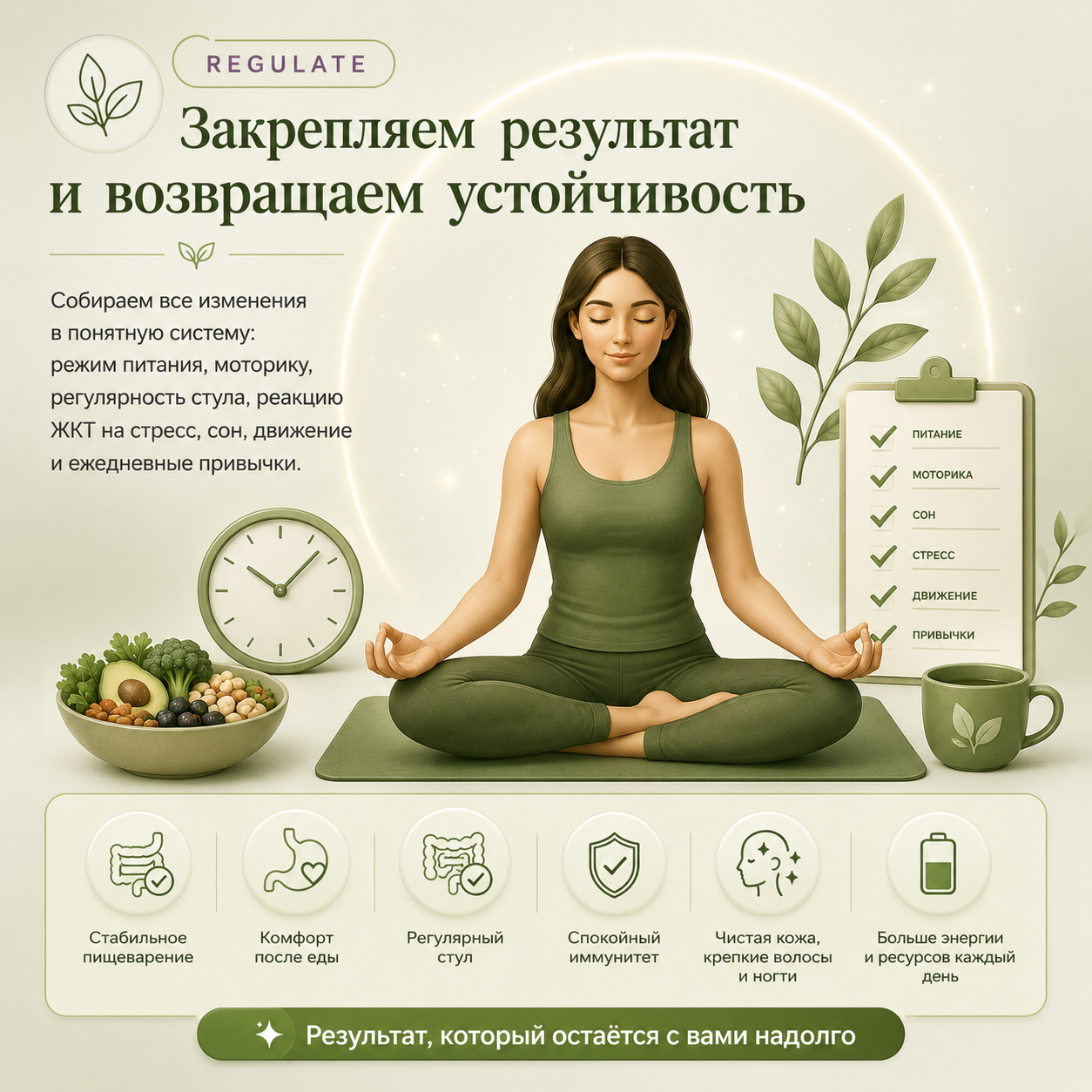 Regulate — закрепляем результат и возвращаем устойчивость