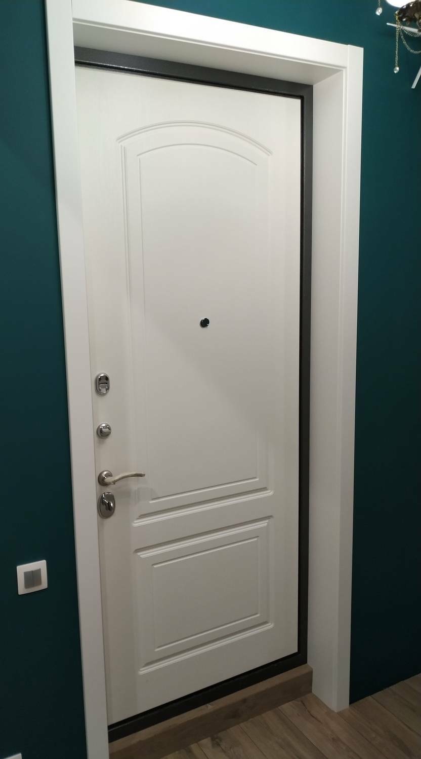 белая входная дверь изнутри в интерьере