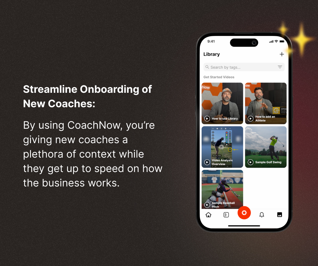 streamline onboarding of new coaches by using coachnow you're giving new coaches a plethora of context