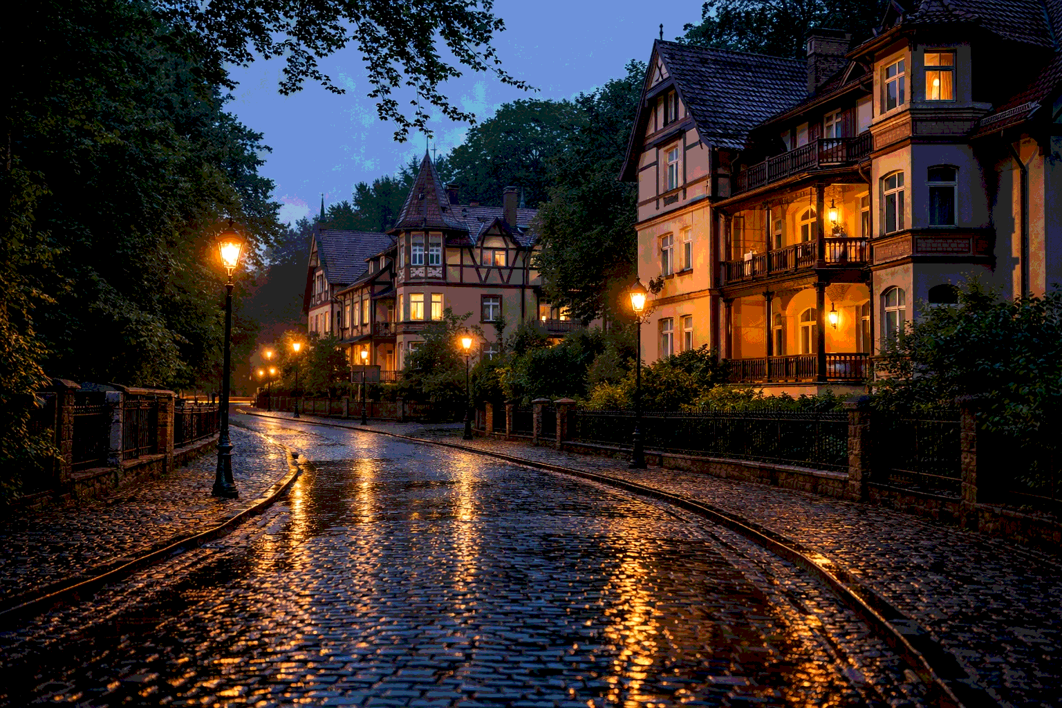 Вечерний Светлогорск: курортные улицы и старые виллы