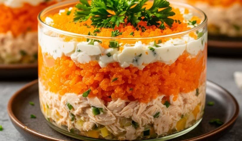 салат мимоза с яблоком