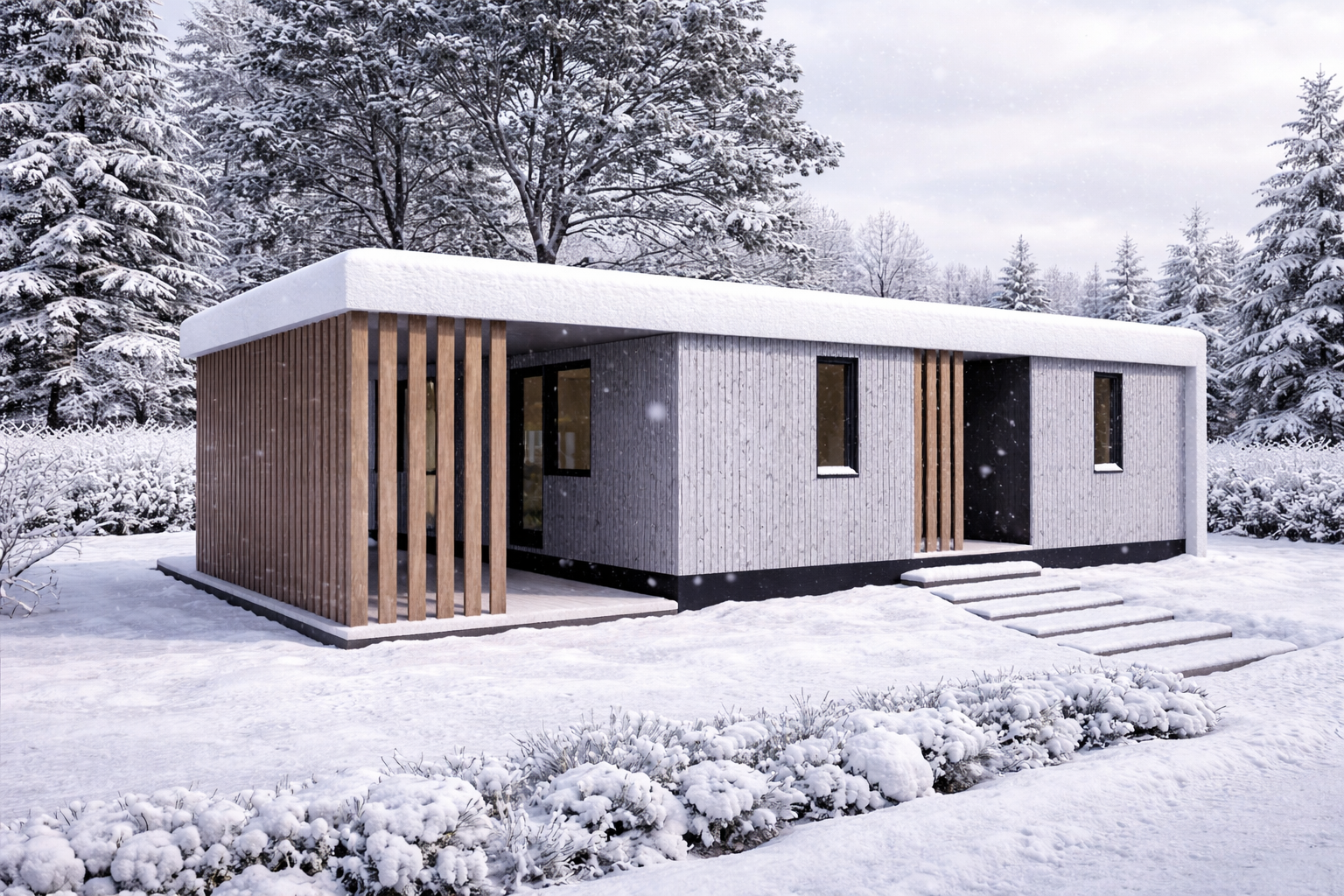 Фасад зимой