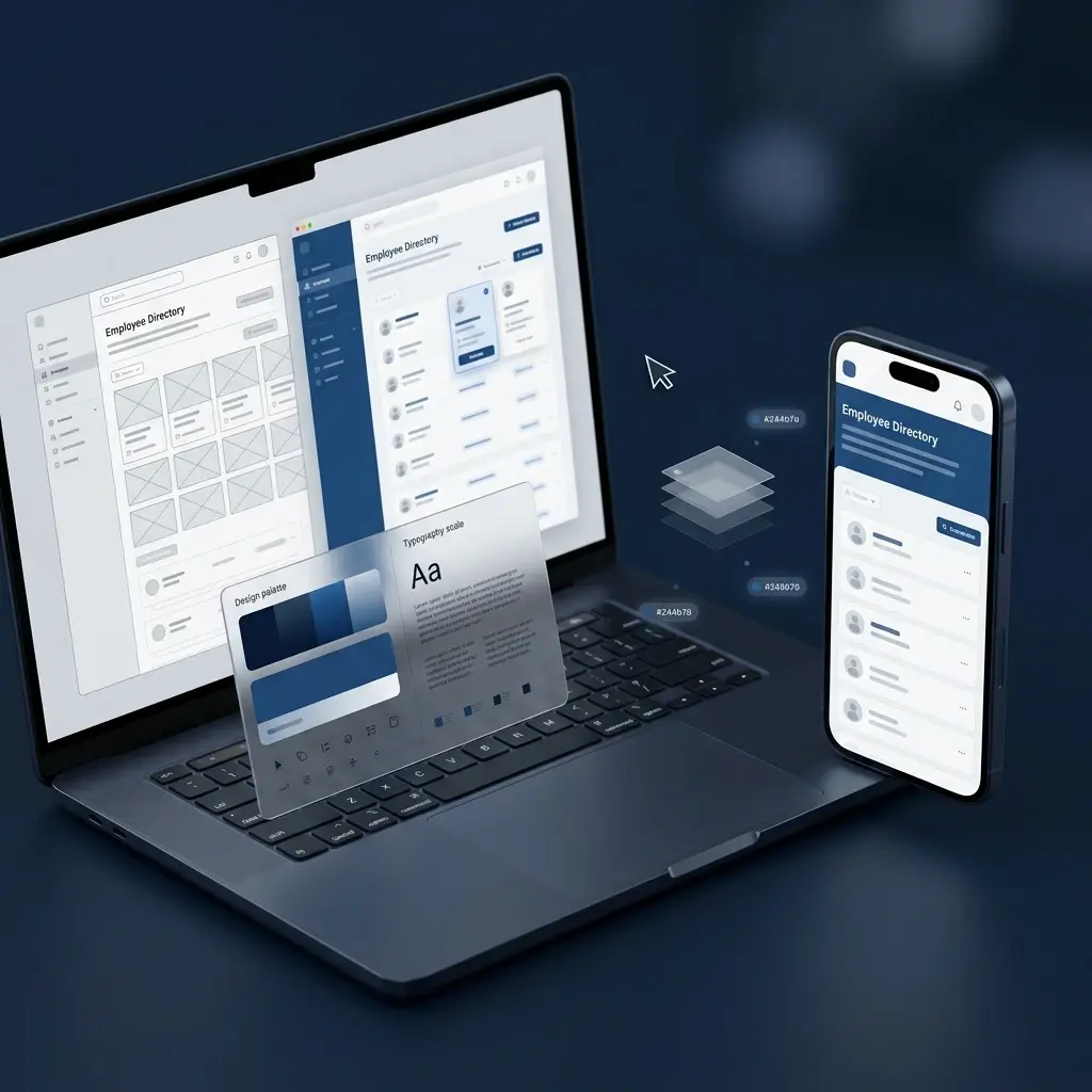 Адаптивный веб-дизайн: макет сайта на ноутбуке и смартфоне для всех устройств