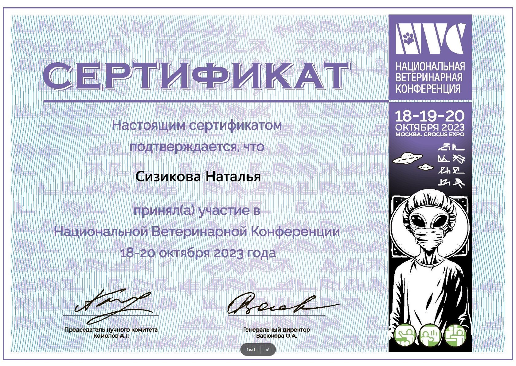 Сертификат об обучении 9