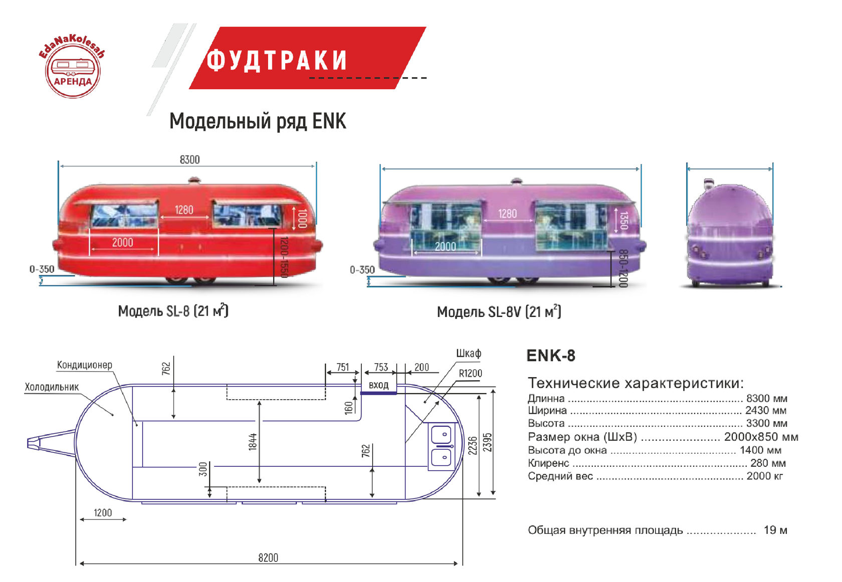 Схема фудтрака внутри