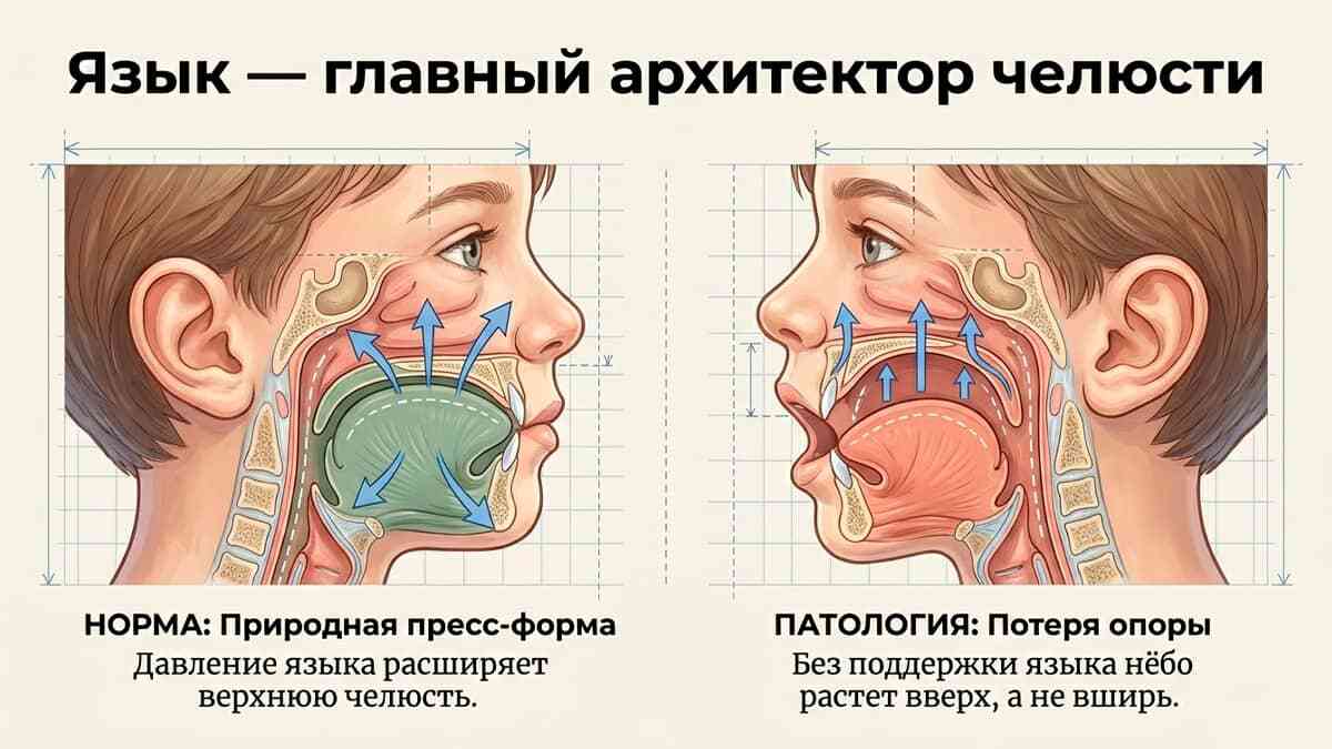 Язык — главный «архитектор» челюсти
