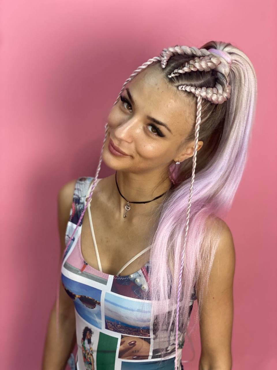 Брейды в хвост с канекалоном