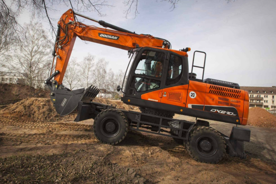 Колесный полноповоротный экскаватор DOOSAN - ковш